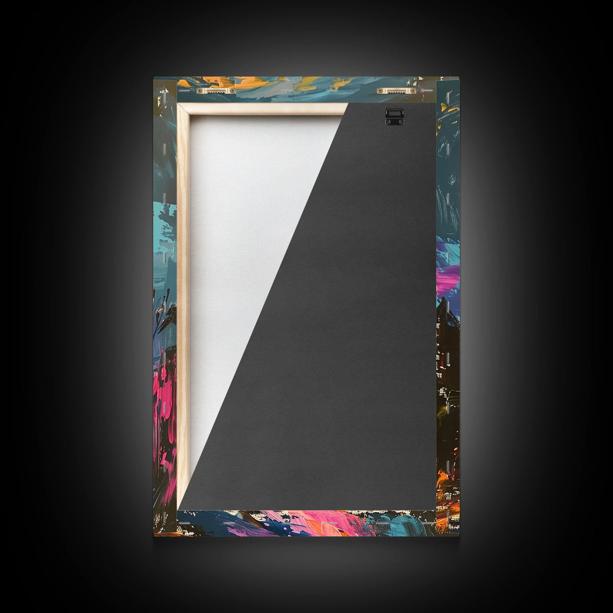 Spooky Village Framed Canvas Print, Halloween Wall Art, Haunted House Art, Gothic Night Decor, Spooky Moonlight, Halloween Home Decor