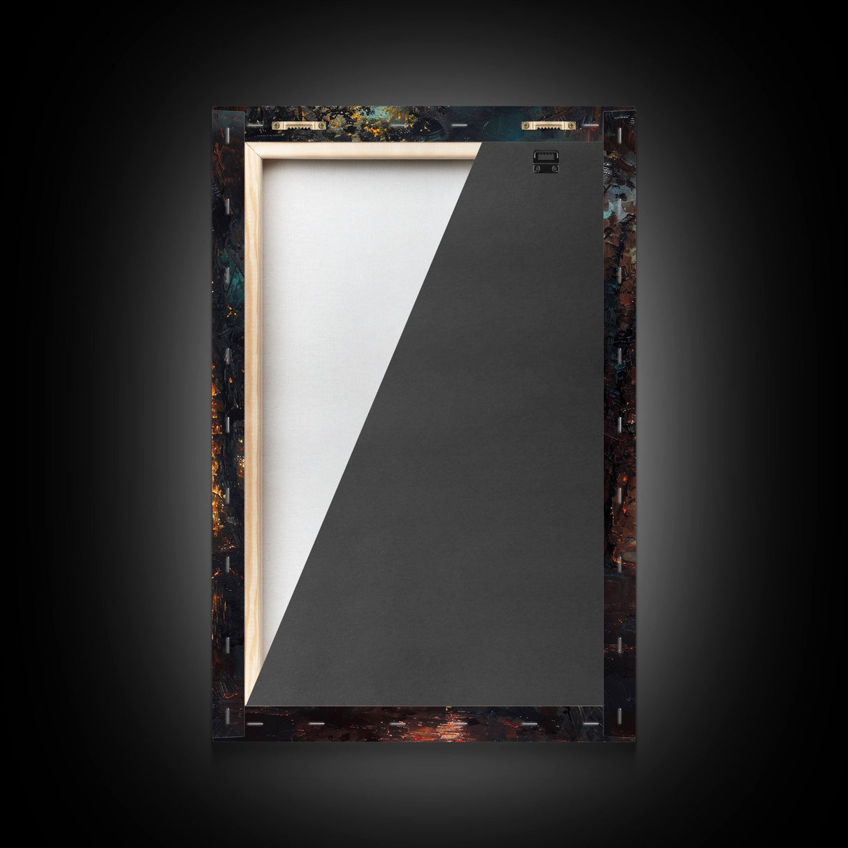 Haunted Forest Path with Pumpkins Framed Canvas Print, Halloween Wall Art, Spooky Home Decor, Eerie Forest Artwork, Haunted Pathway Art