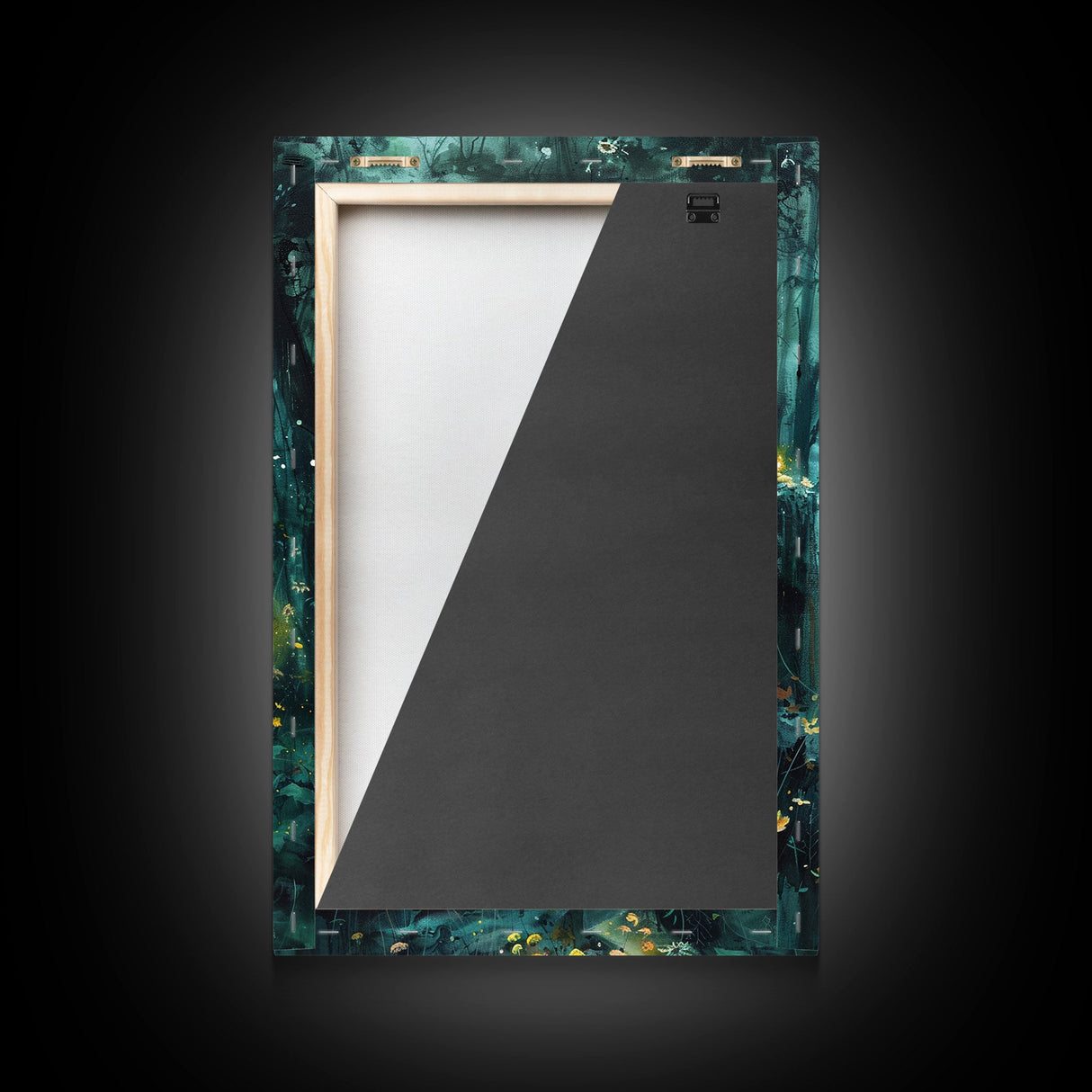 Haunted Forest Cemetery Framed Canvas Print, Wall Art, Spooky Graveyard Art, Eerie Home Decor Halloween Forest Painting Halloween Decoration