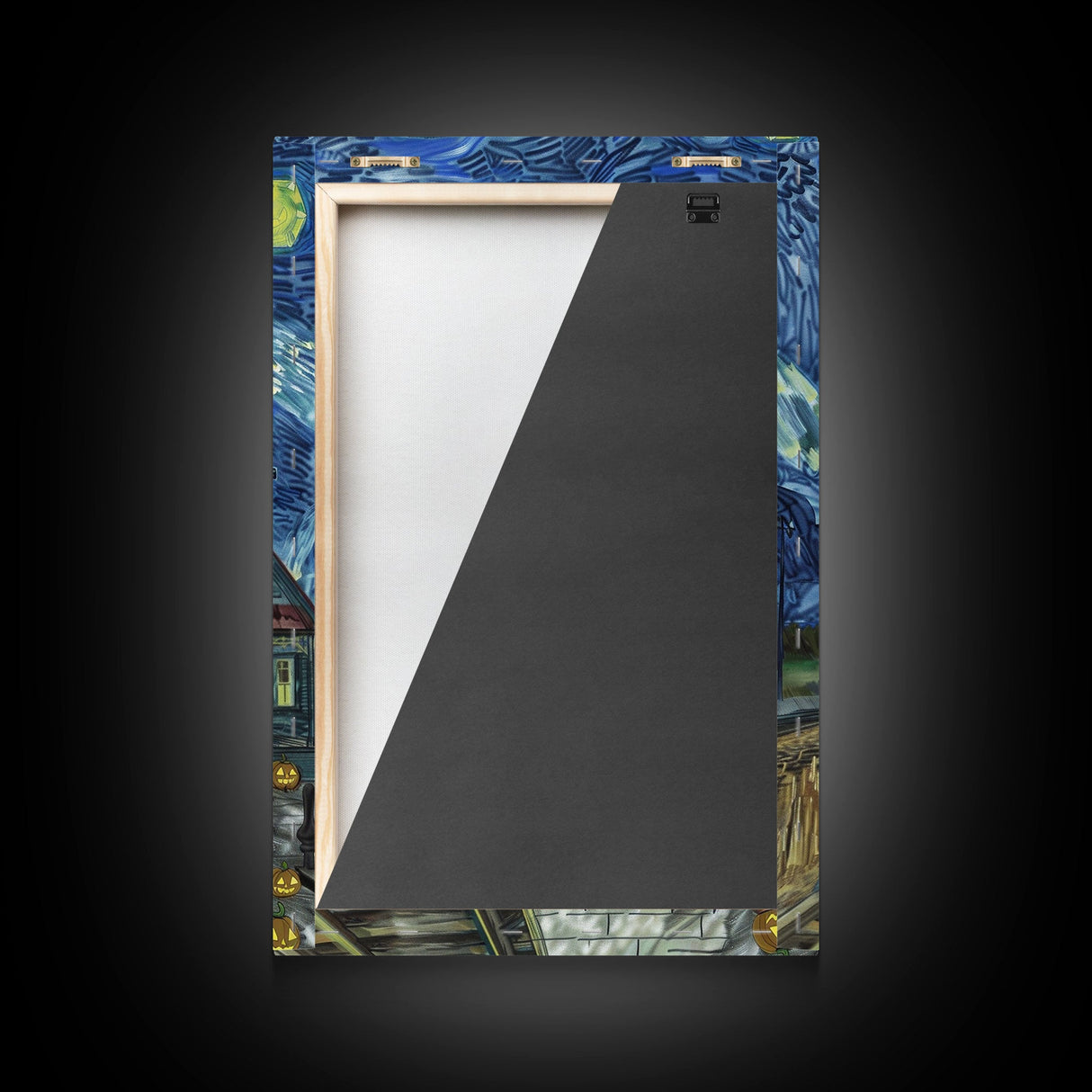 Enchanted Graveyard with Lanterns Framed Canvas Print, Wall Art, Spooky Home Decor, Halloween Cemetery Art, Mystical Art, Haunted Graveyard