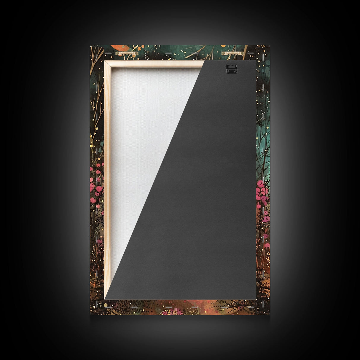 Enchanted Gothic House Framed Canvas Print, Halloween Wall Art, Spooky Art, Home Decor, Living Room Decor, Gothic Artwork, Haunted House