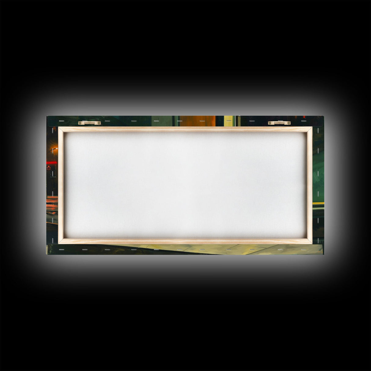 Demon Having a Cheeseburger in a Diner, Funny / Liminal Halloween Art, Framed Canvas Print