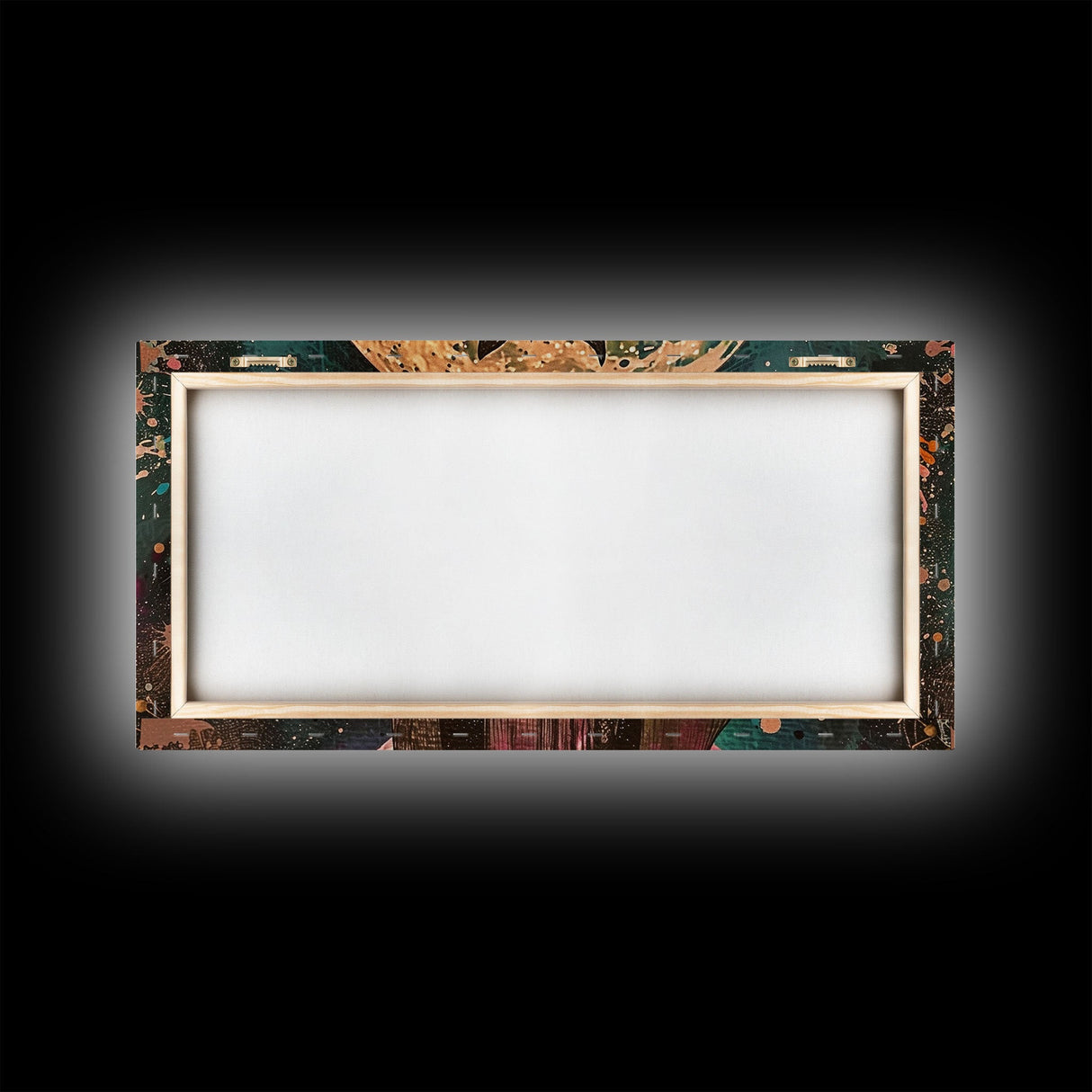 Hooded Werewolf Under The Full Moon, Framed Canvas Print, Wood Frame Halloween Wall Art, Dark Academia