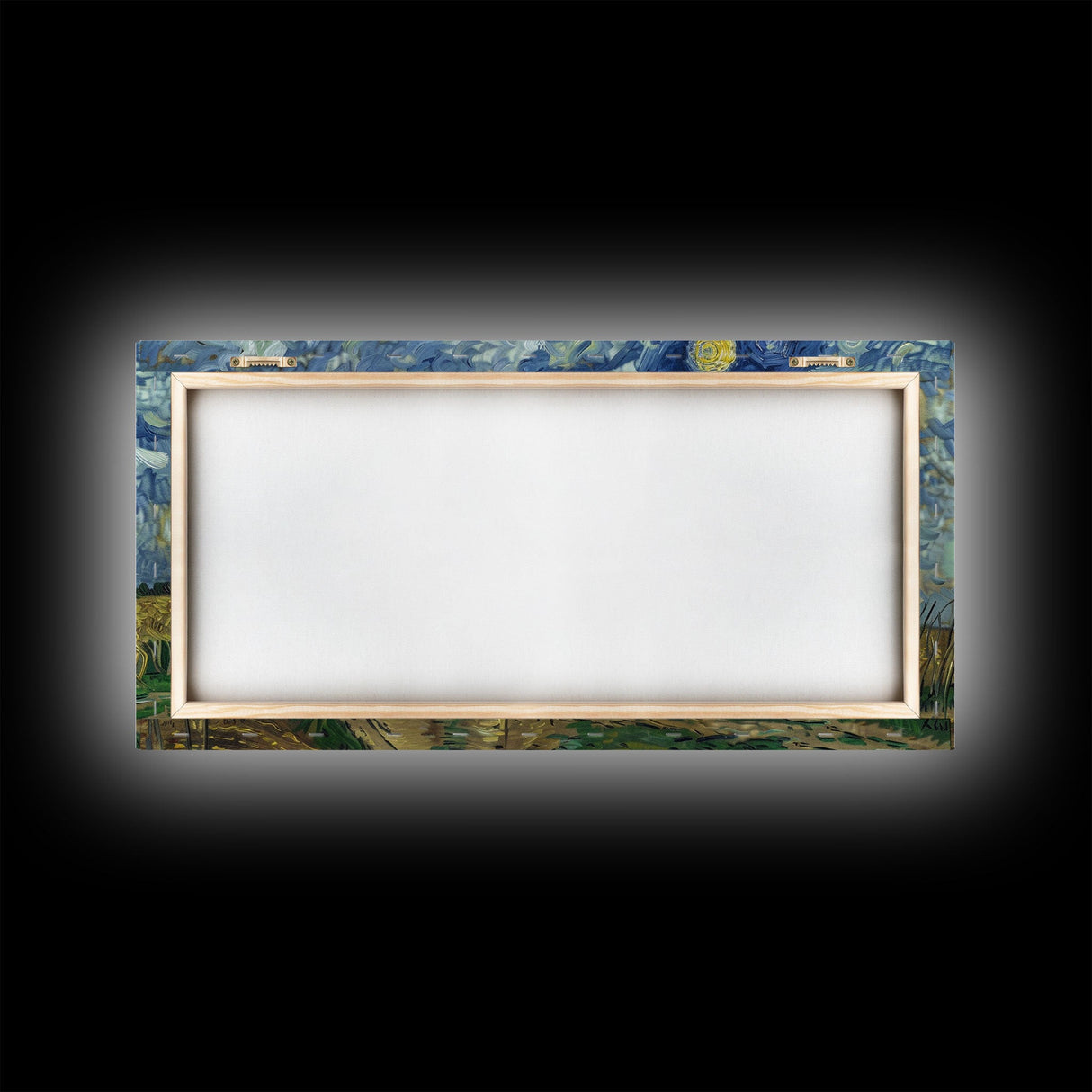 Haunted Countryside, Framed Canvas Print, Spooky Starry Night Inspired Halloween Wall Art