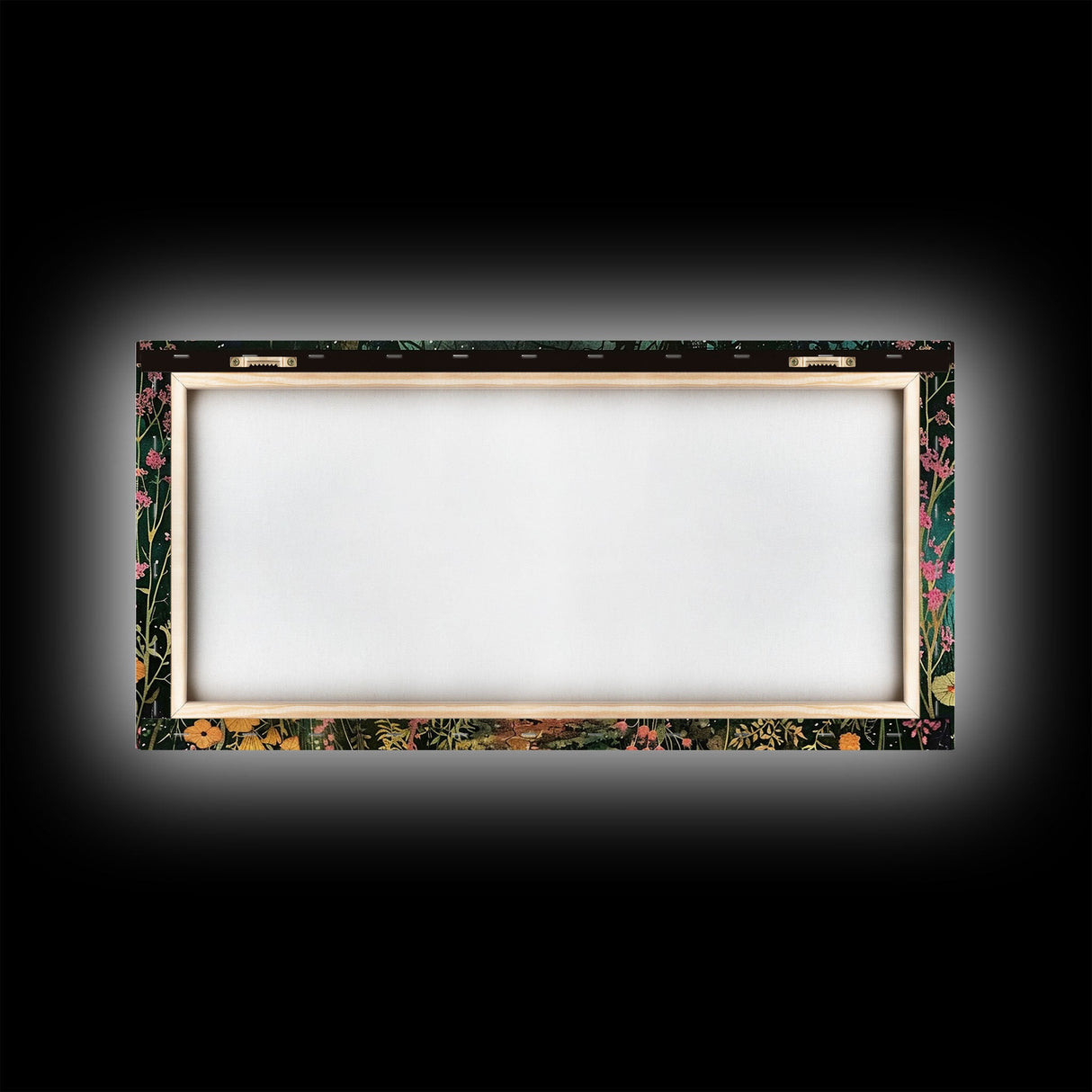 Haunted Cemetery In The Forest Framed Canvas Print, Halloween Decor, Halloween Prop Wall Art