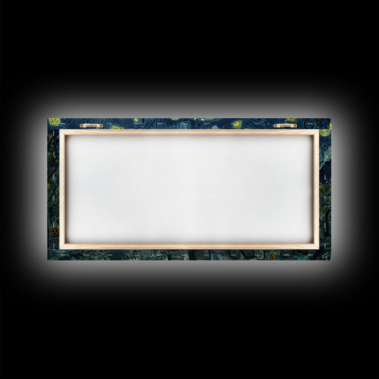 Starry Night Inspired Haunted Graveyard Framed Canvas Print, Halloween Wall Decor, Halloween Props, Halloween Gift Idea