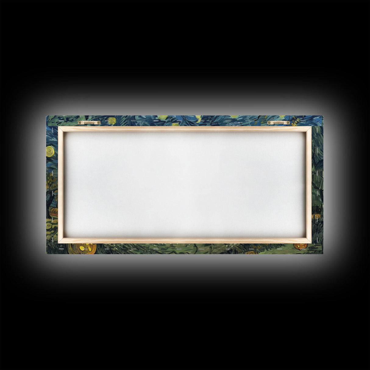 Haunted Halloween Cemetary, Starry Night Inspired Halloween Decor, Framed Canvas Print, Halloween Props