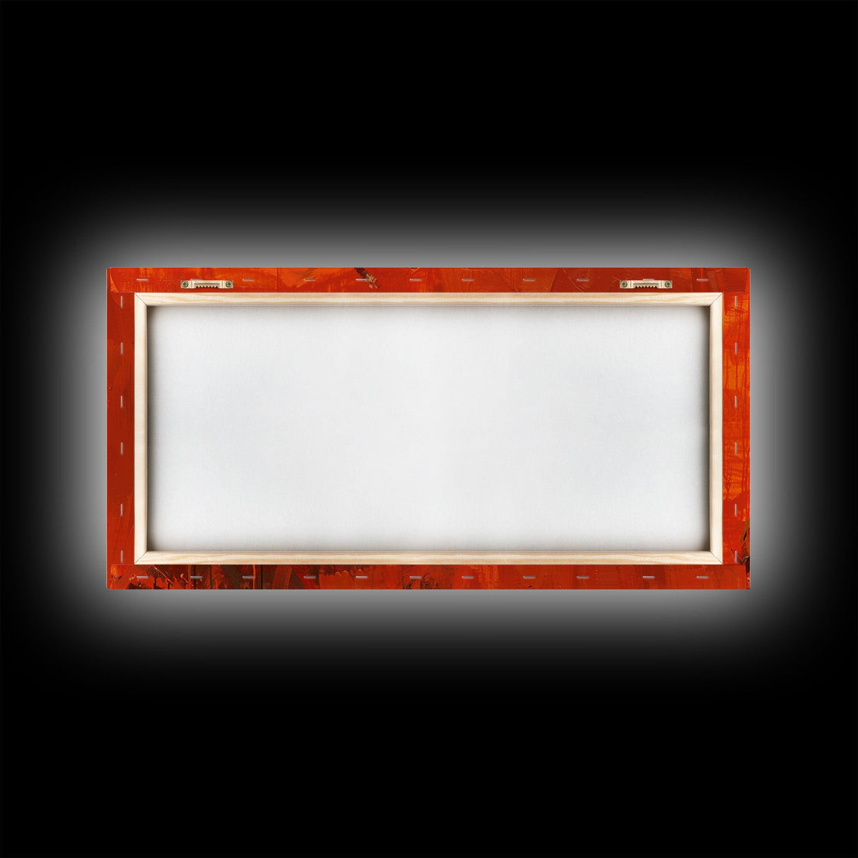 Scary Demon Having a Hot Dog, must be a baseball fan. Funny Halloween Wall Art Framed Canvas Print