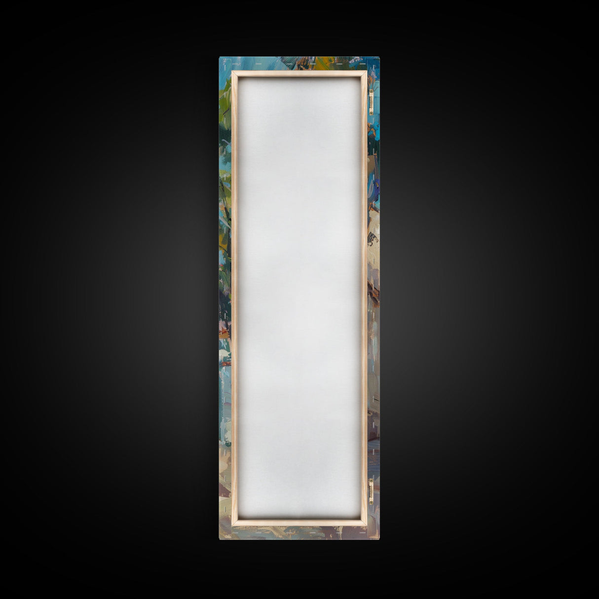 Textured Impasto Canvas Painting of Mexican Belltower, Western Wall Art for Living Room, Skinny Canvas Print for Office, Modern Wall Art