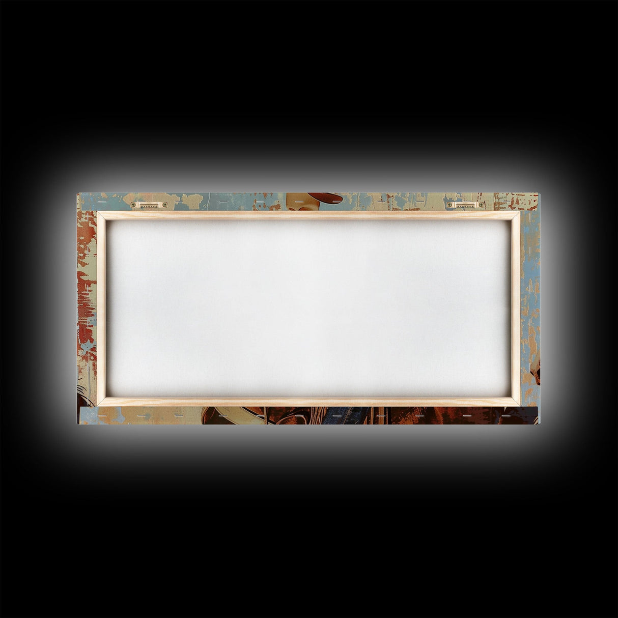 Cowboy Riding Horse in Abstract Style, Perfect Bedroom Art, Framed Canvas Print, Rustic Living Room Decor, Modern Home Decoration