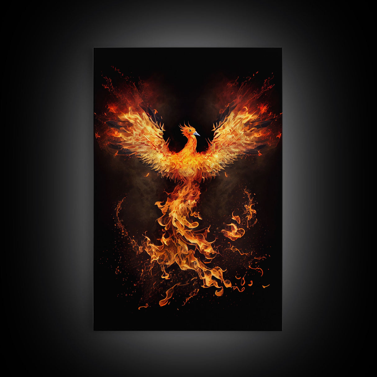 The Phoenix, Symbol of Renewal, Rebirth, Framed Canvas Art, Canvas Print, Canvas Wall Art, Strength, Transformation and Renewal
