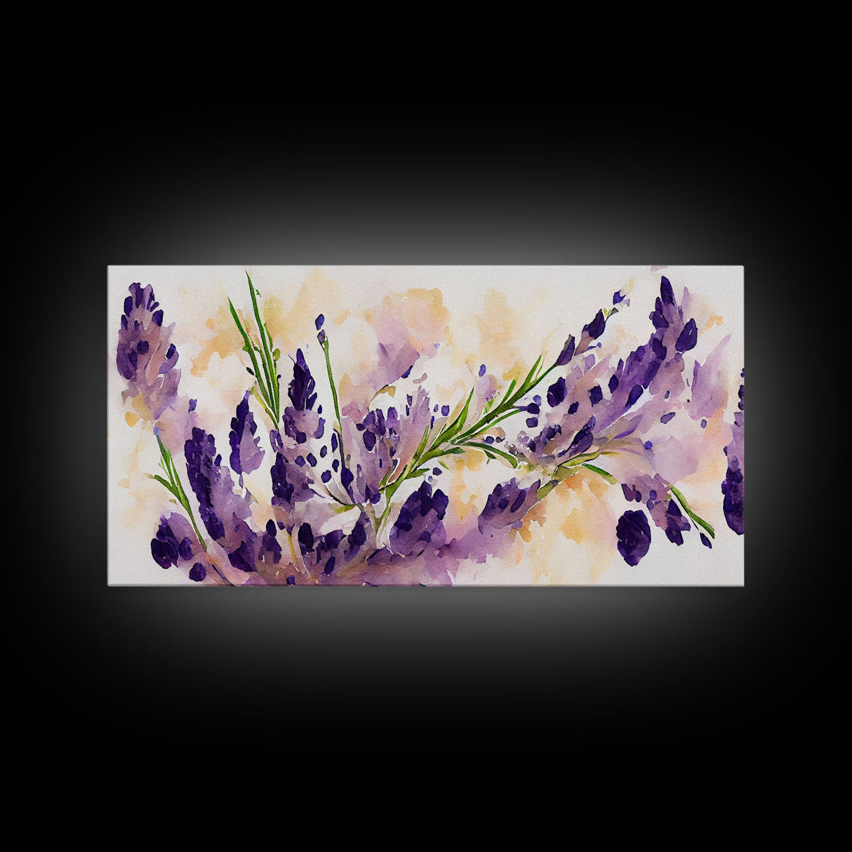 Wild Lavender wall art, canvas print, watercolor painting of lavender flowers, Botanical art, farmhouse decor