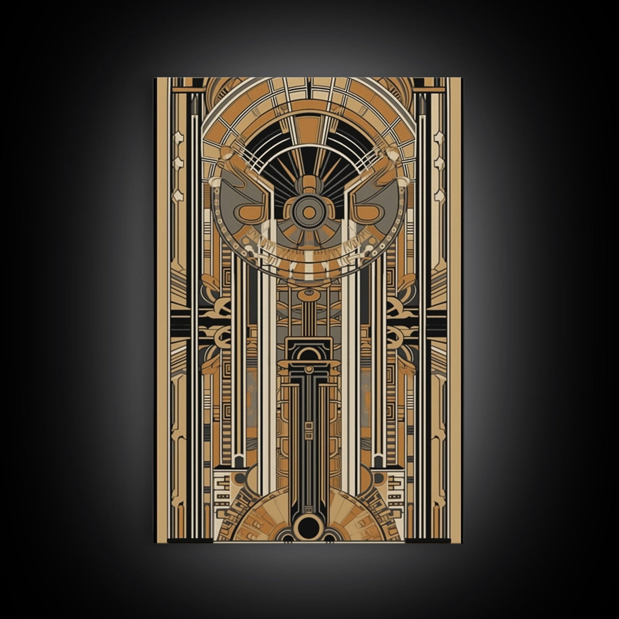 Midcentury Modern Wall art | Framed Canvas Print | Art Deco | Gold art | Beautiful art | Lines art | Geometric art | Abstract art | MCM Art