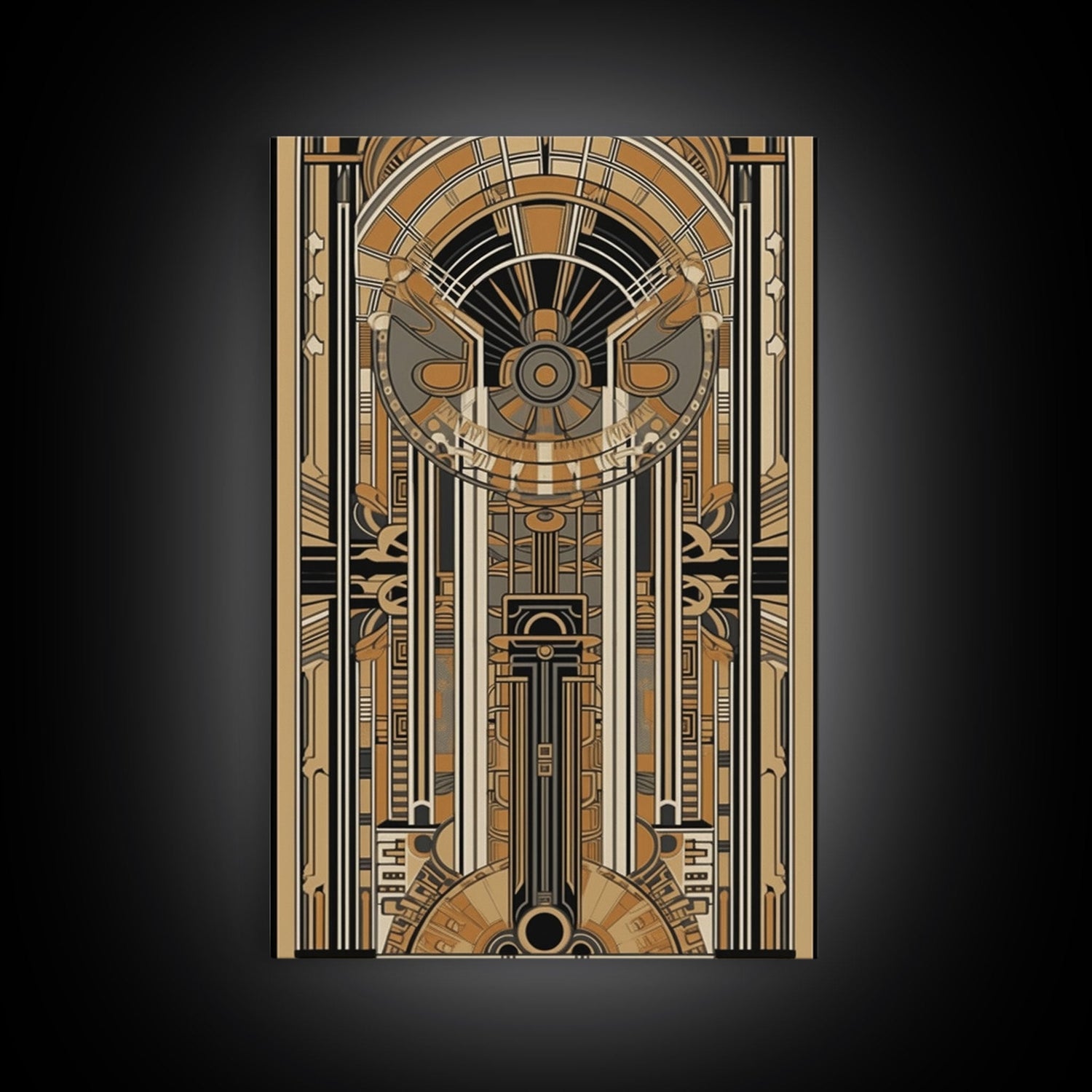 Midcentury Modern Wall art | Framed Canvas Print | Art Deco | Gold art | Beautiful art | Lines art | Geometric art | Abstract art | MCM Art