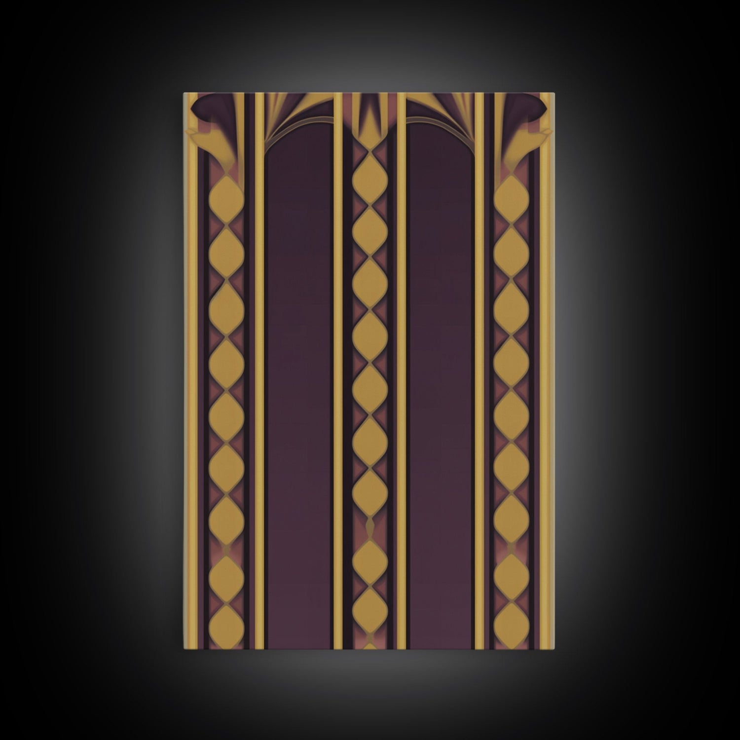 Art Deco Pattern Wall art, Framed Canvas Print, Art Deco, Canvas Wall art, Purple & gold art, Canvas wall art, Abstract art, Geometric art