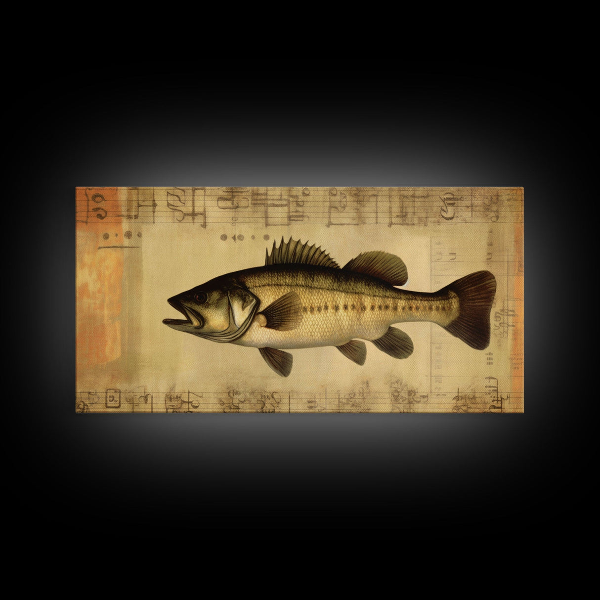 Fish Wall Decor, Animal Wall Art, Nature Wall Art, Minimalist Wall Decor, Panoramic Wall Decor, Canvas Print, Wall Art, Framed Canvas Art
