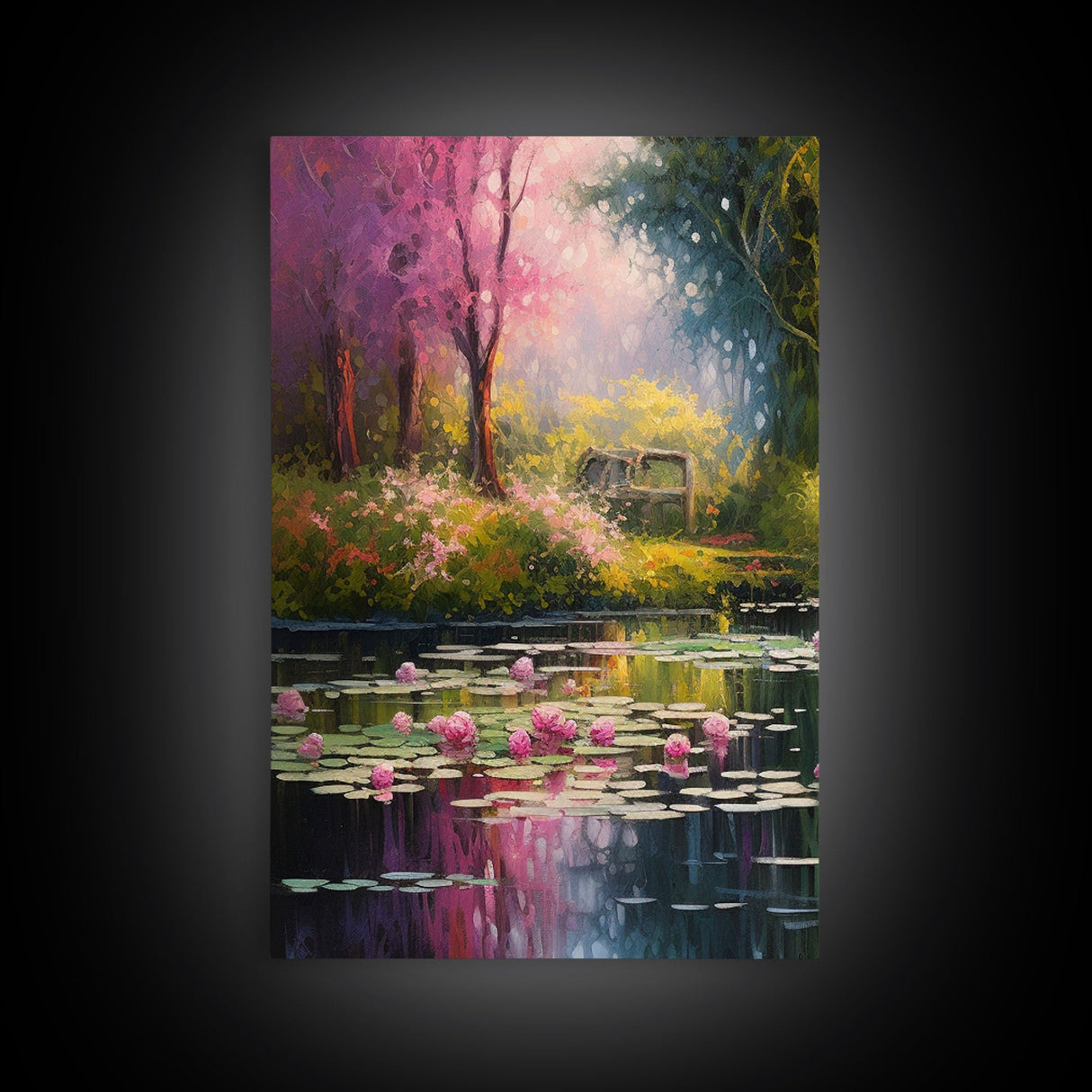 Zen Wall Art, Lake Wall Art, Lotus Print, Canvas Print, Set Of 3 Prints, Wall Art, 3 Piece Wall Art, Dining Room Decor, Home Decor Prints