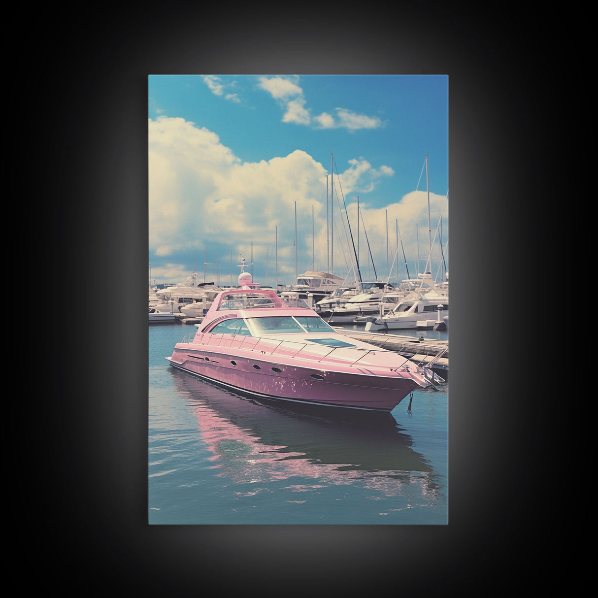 Pink Boat, Ocean Wall Art, Nautical Wall Art, Canvas Print, Wall Hanging, Portrait Art, Travel Print, Modern Art Prints, Girls Room Decor
