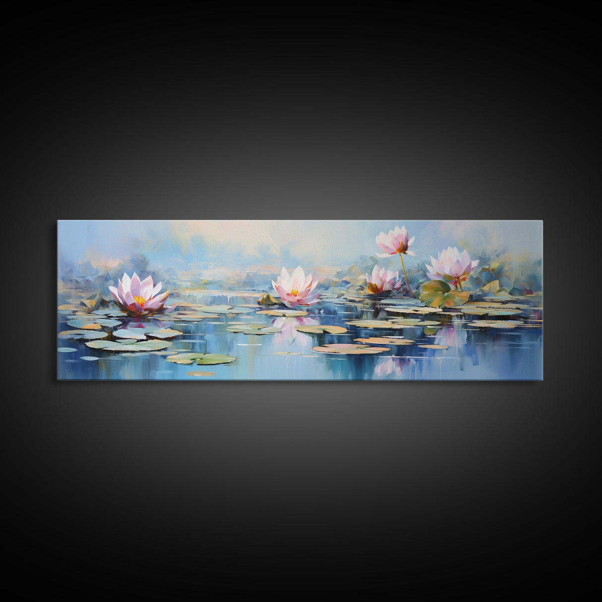 Water Lily Framed Canvas Print, Water Lily, Lily Pad Print, Lily Print, Wall Art, Wall Decor, Spa art, Tranquil Art, Water Lily Art