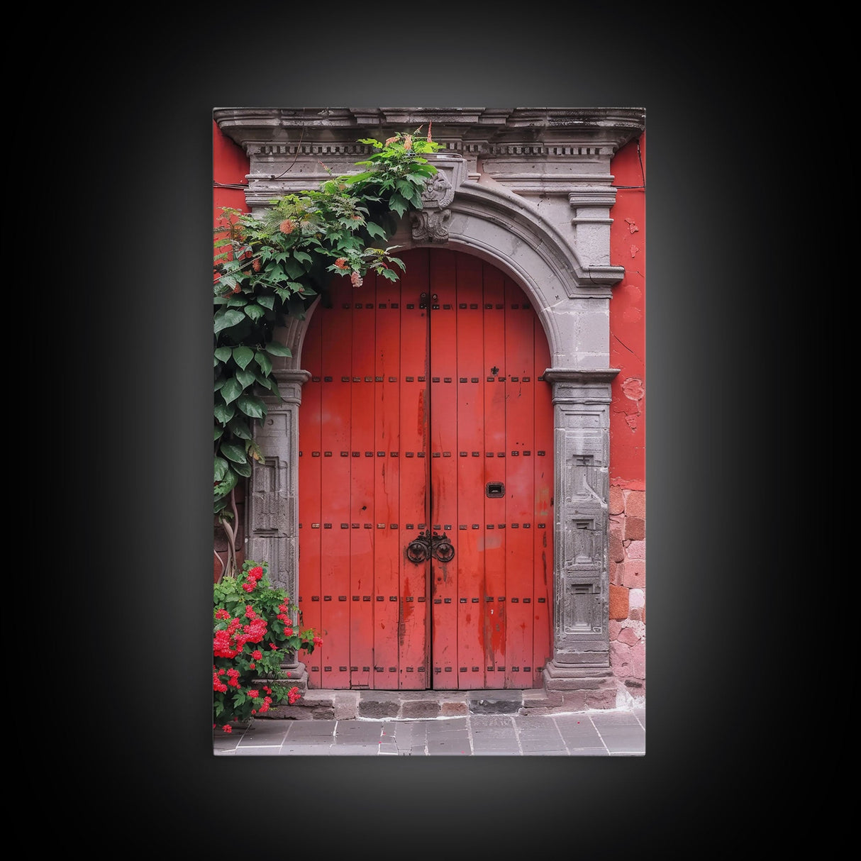 Change3 Indian Wall Art, Colorful Indian Doors, Framed Canvas Print, Painting Print, Traditional Hindu Architecture, Ready To Hang