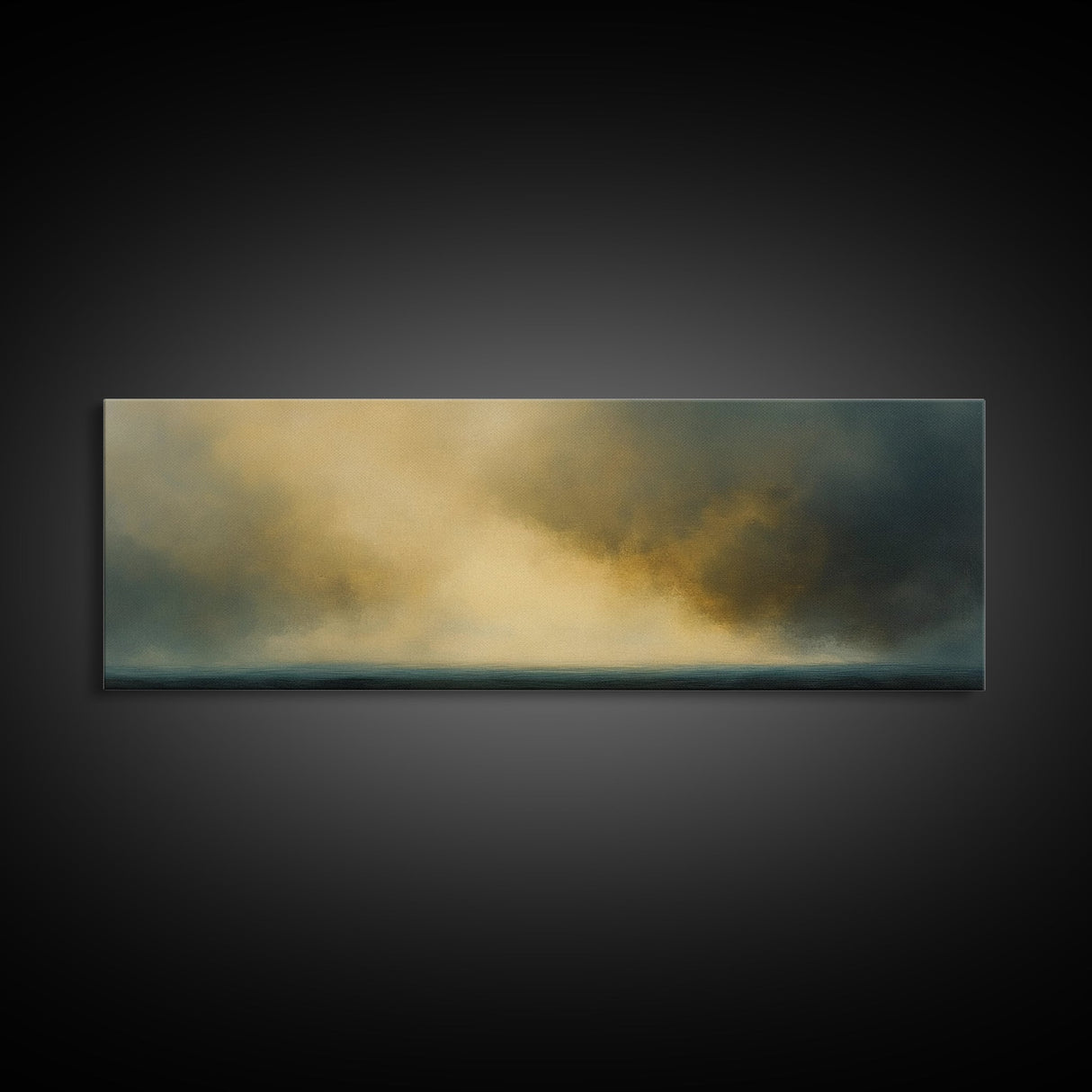 The Storm Rolls In - Framed Canvas Print - Dark and Moody Home Decor - Wood Framed Boho Style Wall Art
