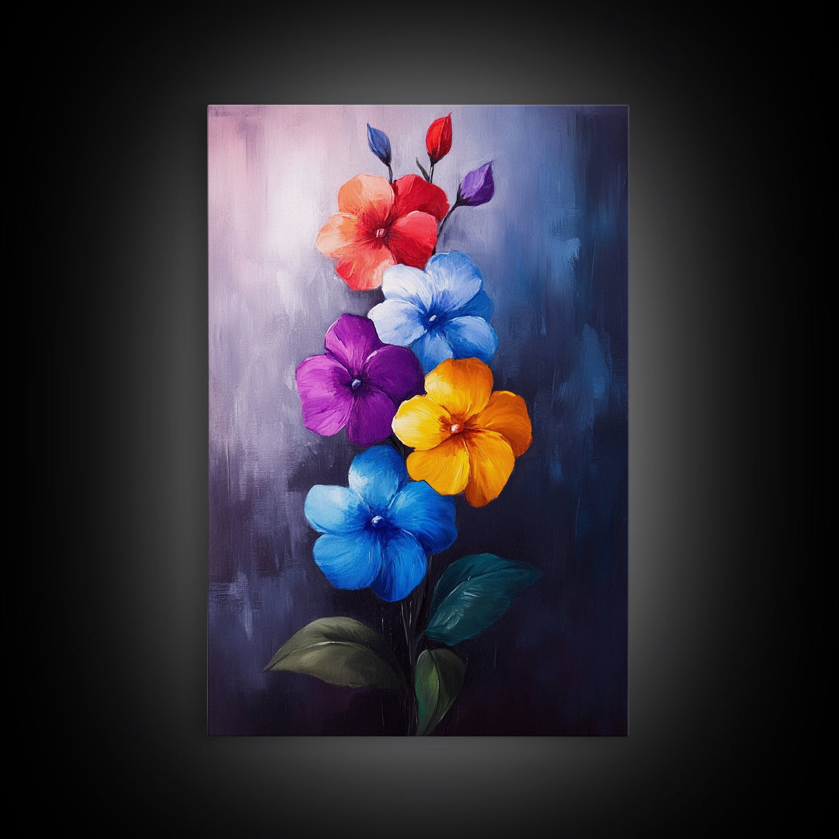 Wild Flower Painting Print On Canvas, Wood Framed Wall Art, Original Art, Flowers Painting, Botanical Print, Modern Art, Living Room Wall Art