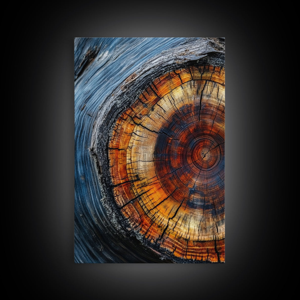 Canvas Print With Wood Frame - Tree Rings - Vertical Wall Art - Boho Minimalist Modern Farmhouse Decor - Rustic Art - Contemporary Art