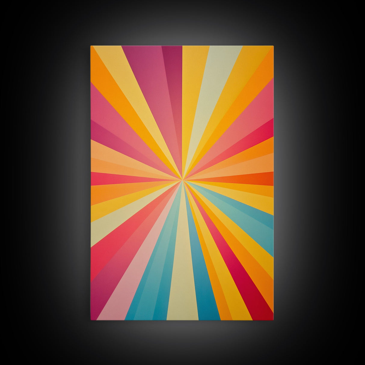 Mid Century Star Burst Canvas Print, Art Print, Retro Style Pastel Spiral Art, Modern Art, Modern Abstract Art Print, Wall Hangings