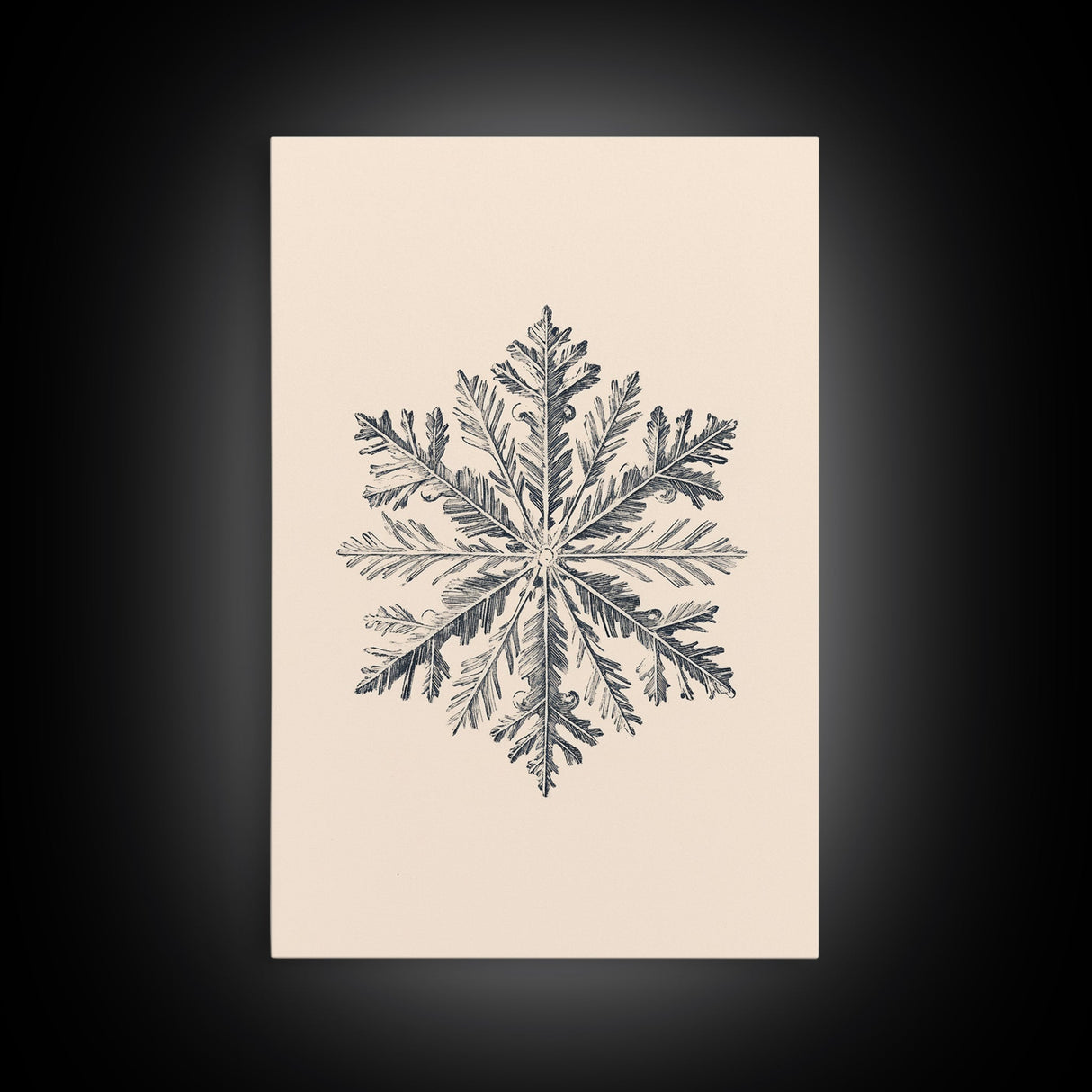 Snowflake Canvas Print - Framed Canvas - Minimalist Christmas Art - Boho Christmas Art - Rustic Christmas Art - Winter Decor - Winter Art