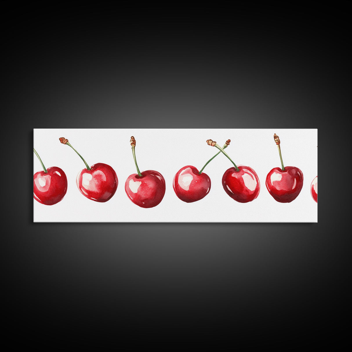 Panoramic Cherry painting Print - Kitchen Home Decor - Trendy Dorm Room Wall Art - Dining Room Decor - Cherry Art - Cherry Painting