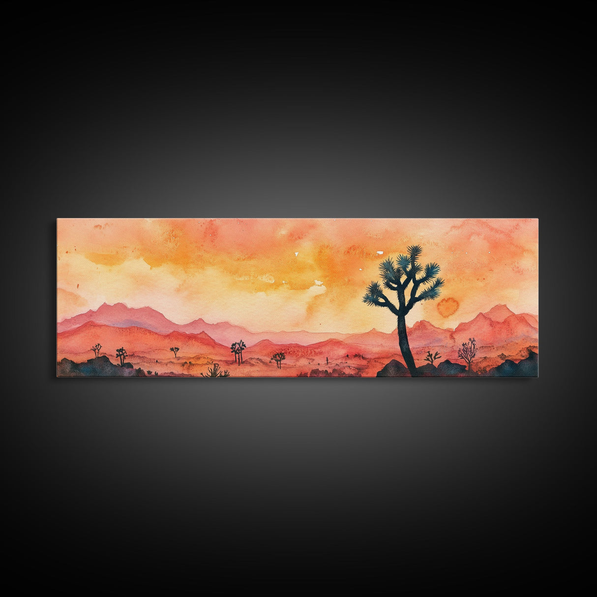 California Desert at Sunset, Death Valley Wall Art, Joshua Tree California Home Decor, California Art, Panoramic Extra Wide Art