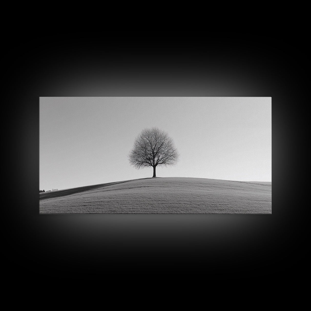 Loneliness - Framed Canvas Print Ready To Hang Wall Art - Thought Provoking Art - Moody Wall Art - Moody Painting - Black and White Dead Tree Art
