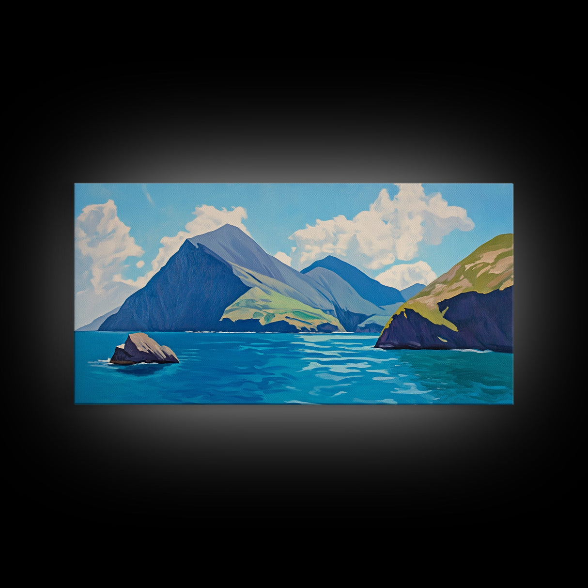 Hawaii Landscape Painting Print, Hawaii Wall Art, Ready To Hang, Hawaii Painting, Vacation Gift, Travel Gift