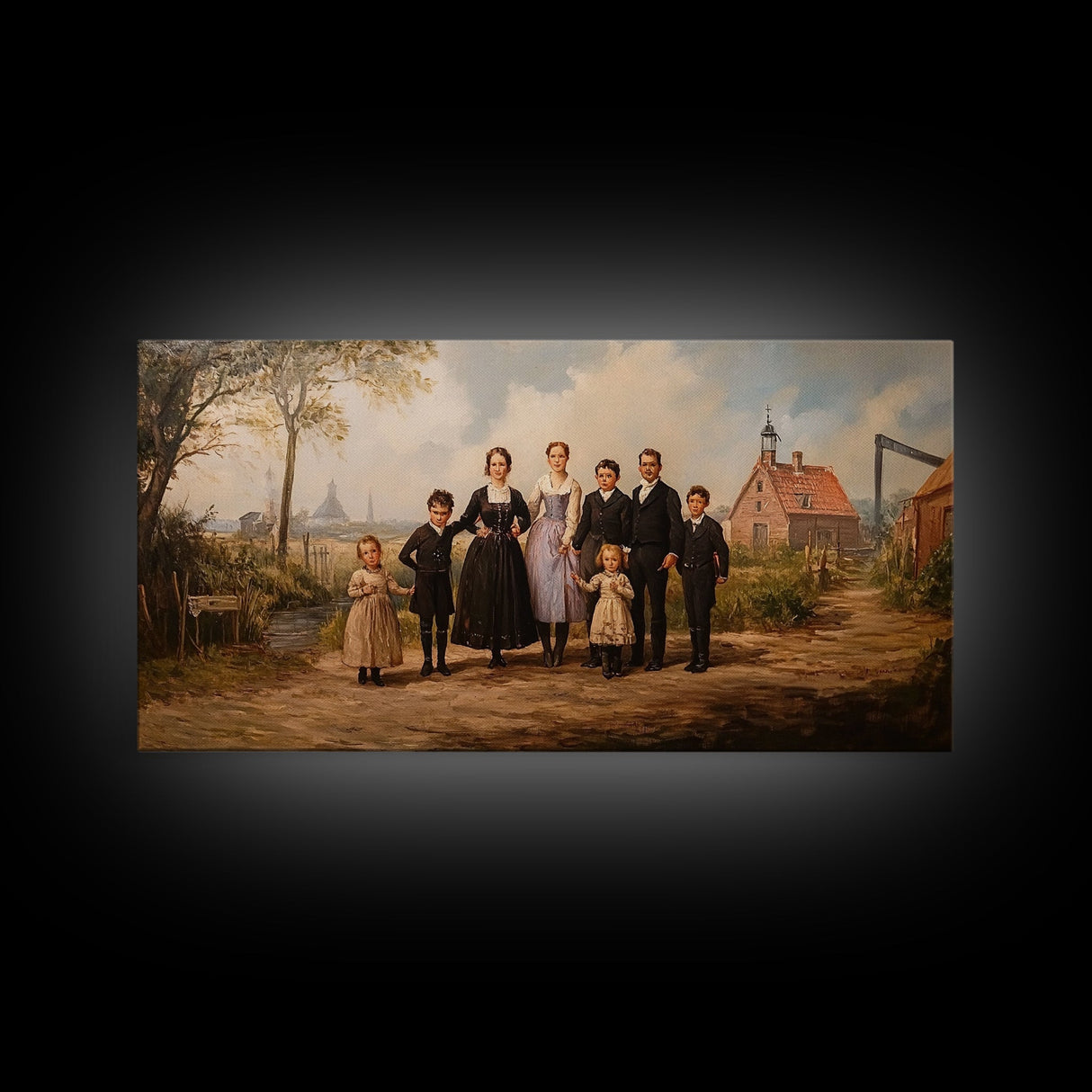 Dutch Family Painting Canvas Print, Funky Wall Art, Dutch Family Wall, Dutch Style Art