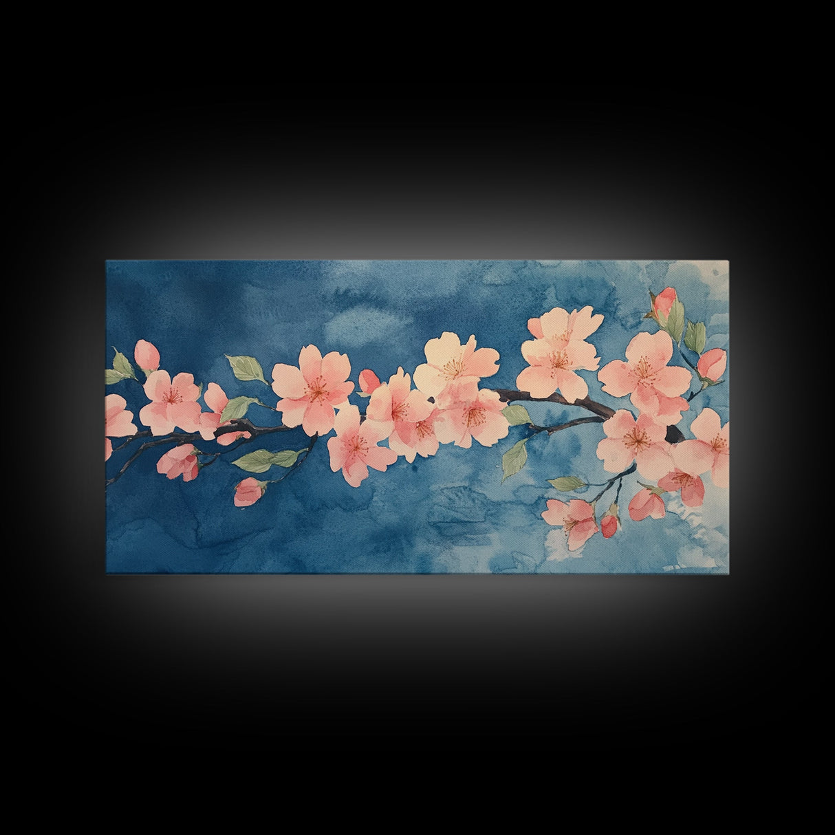 Cherry Blossoms Wall Art Canvas Print - Pink Cherry Blossom Canvas Oil Painting - Wabi Sabi Wall Art - Purple Tree Nature Decor