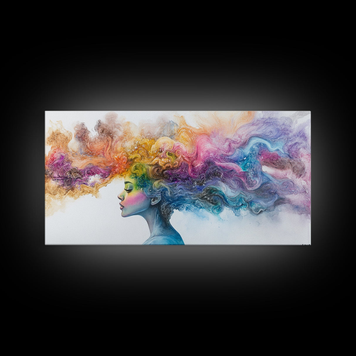 Mind Blowing Abstract Art - Framed Canvas Print - Gift For Her - Colorful Rainbow Art
