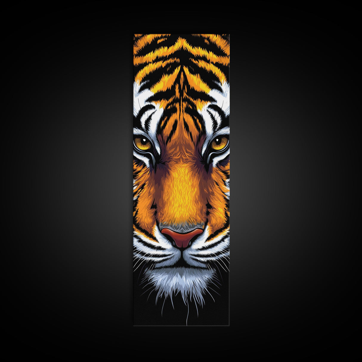 Fierce Tiger Face Framed Canvas Print, Bold Animal Wall Art, Wildlife Decor Above Couch Art, Statement Piece Christmas