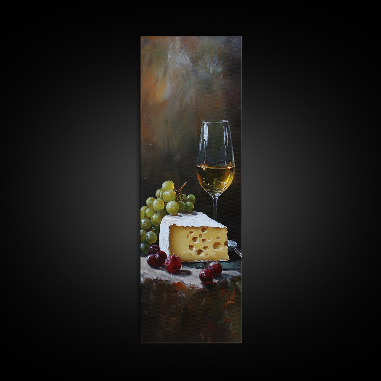 Framed Canvas Print Cheese and Wine Kitchen Art Farmhouse Decor Food Review Wall Art Culinary Kitchen Print