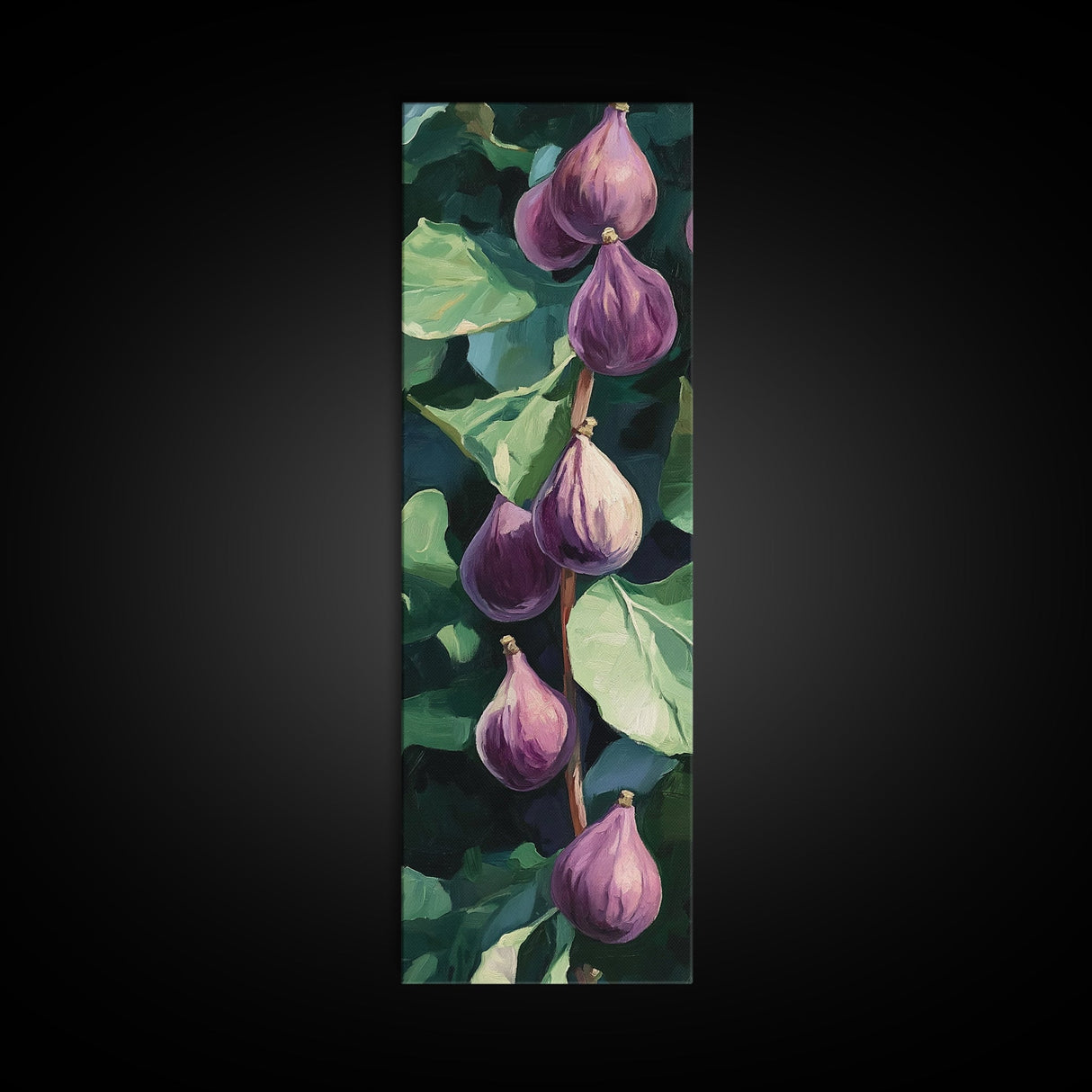 Canvas Print Figs and Leaves Painting Rustic Kitchen Art Farmhouse Decor Botanical Prints Food Review Wall Art