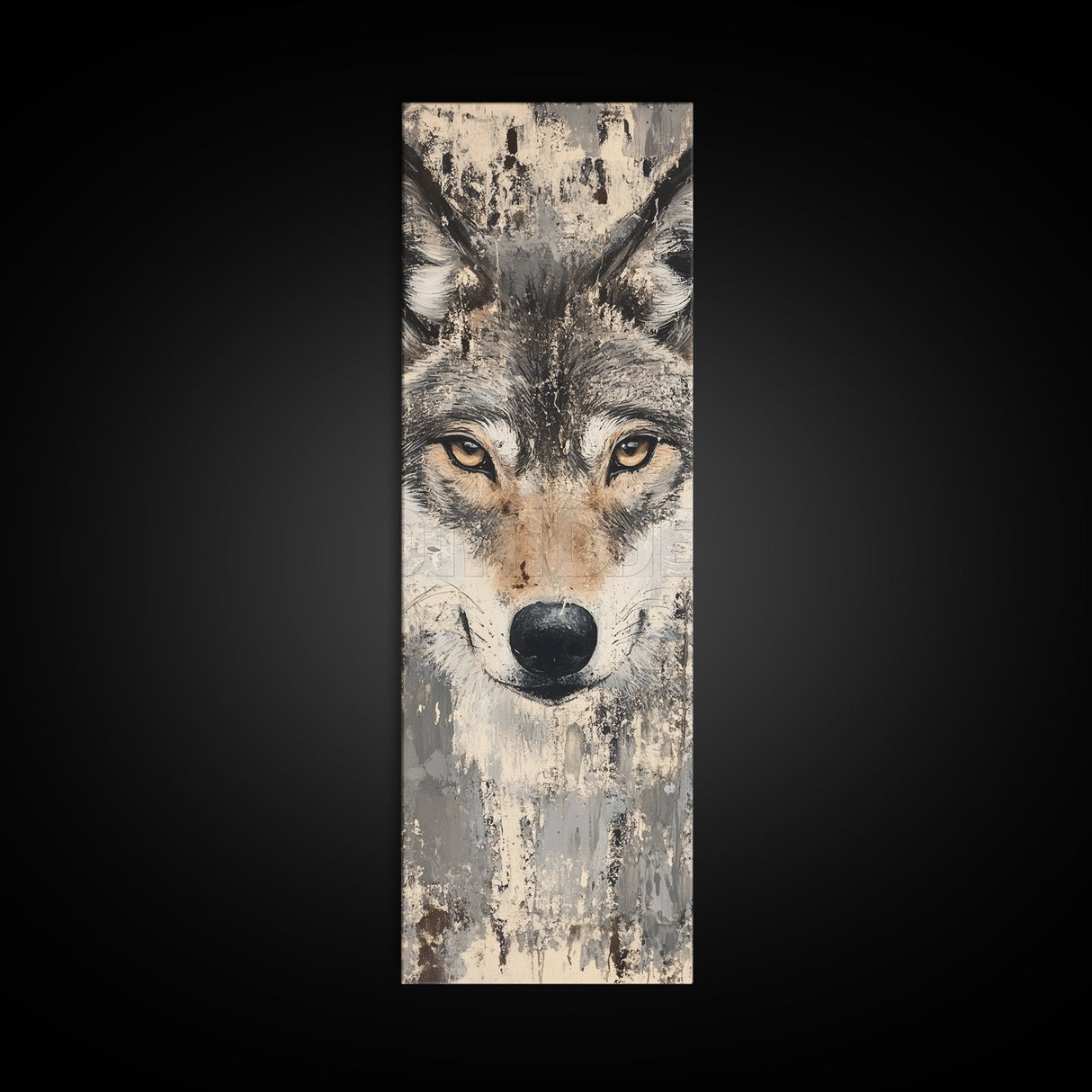 Canvas Print of Wolf Eyes Close-Up, Moody Art, Above Couch Art, Rustic Wall Art, Therapy Art, Wildlife Inspired