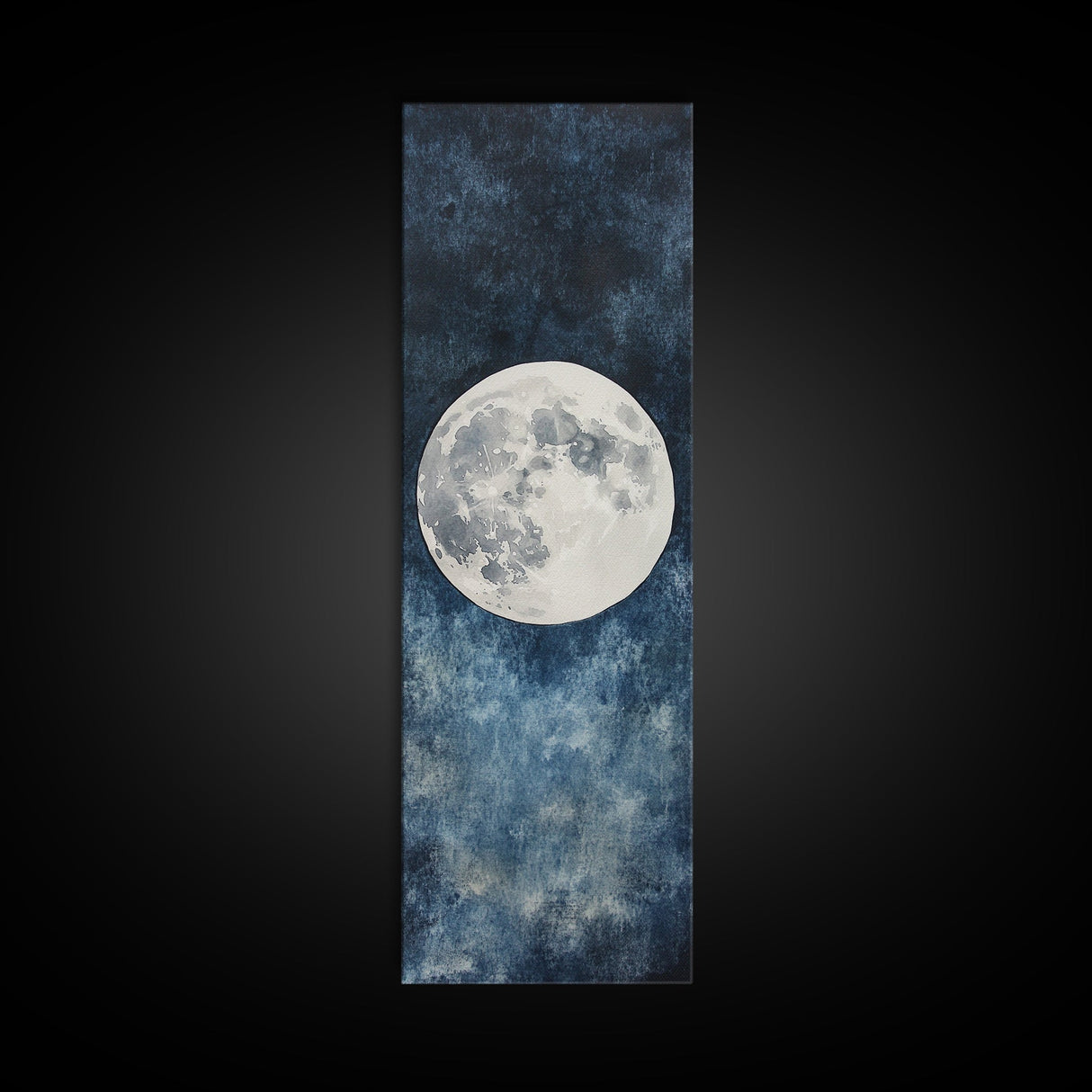 Framed Canvas Print Majestic Moon on Dark Sky, Coastal Inspired Wall Art, Nautical Home Decor, Large Wall Art Above Sofa Gift Him