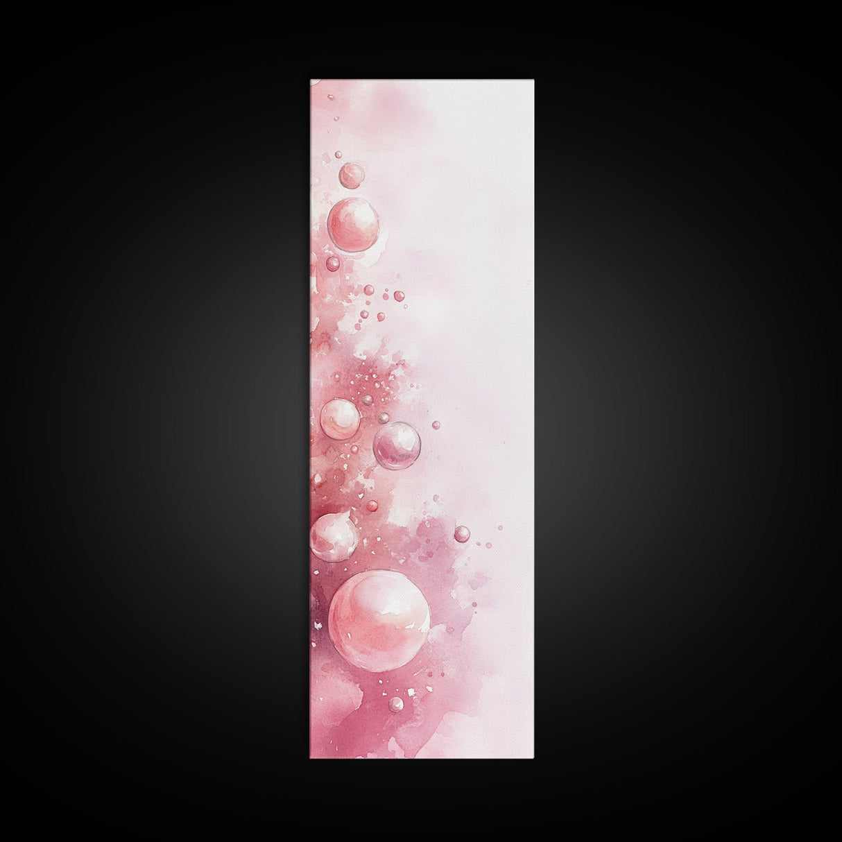 Bubble Abstract Framed Canvas Print Pink Abstract Art Minimalist Art Light Pink Wall Art Vertical Wall Art Living Room Art