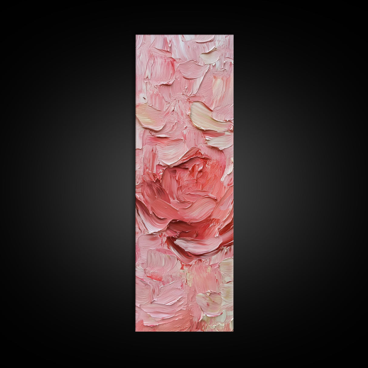 Abstract Pink Rose Textured Canvas Print, Light Pink Botanical Wall Art, Rose Painting Bedroom Art, Minimalist Floral Artwork