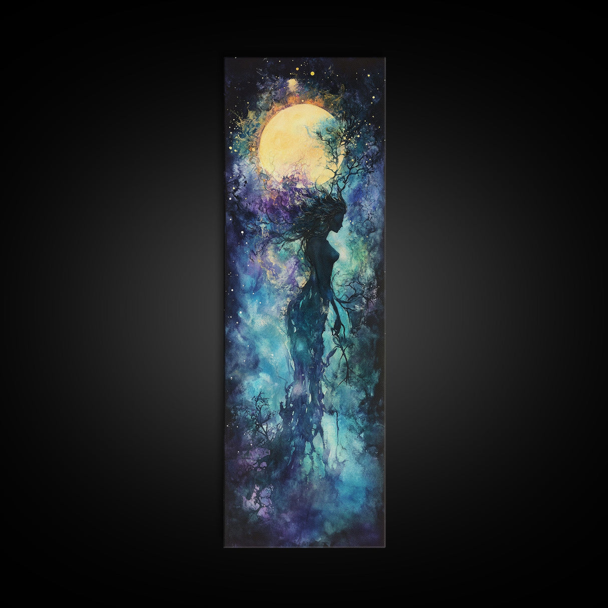 Solar Ritual Canvas Print Featuring Goddess Art Print, Phoenix Metal Inspired Abstract Sacred Geometry Art Perfect Bedroom Decor