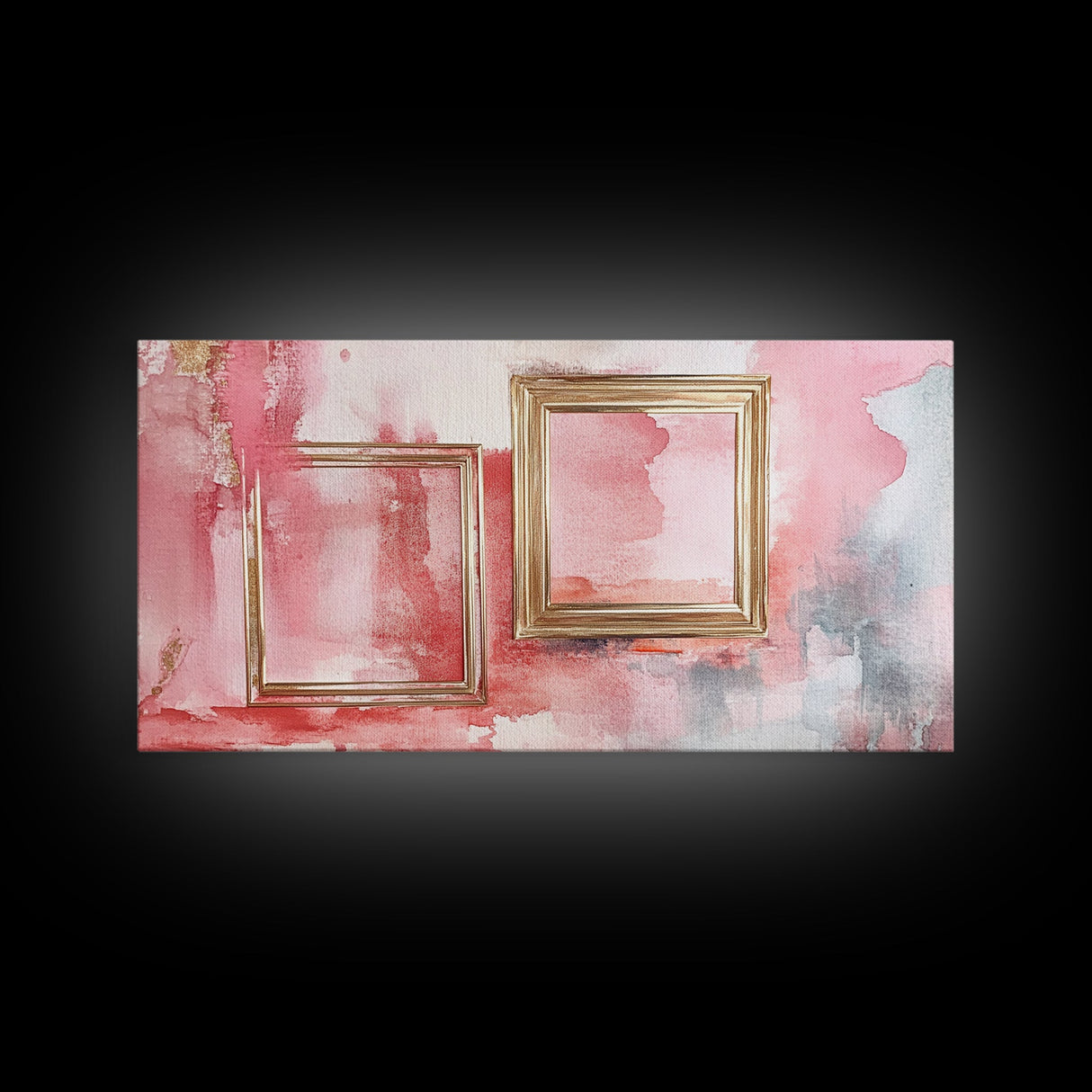 Gold Frame Abstract Framed Canvas Print Featuring Pink Abstract Art and Whimsical Art Light Pink Wall Art Minimalist Rustic Decor
