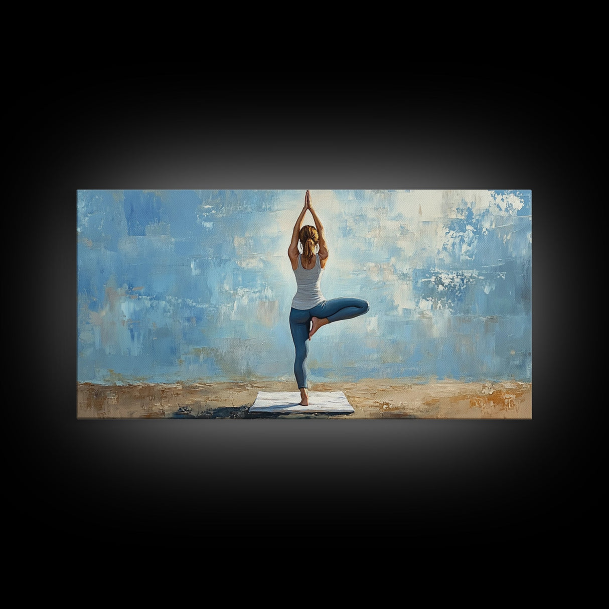 Yoga Tree Pose Canvas Print Zen Serenity Wall Art Minimalist Living Room Neutral Modern Home Decor Therapy Art Unique Gift Idea