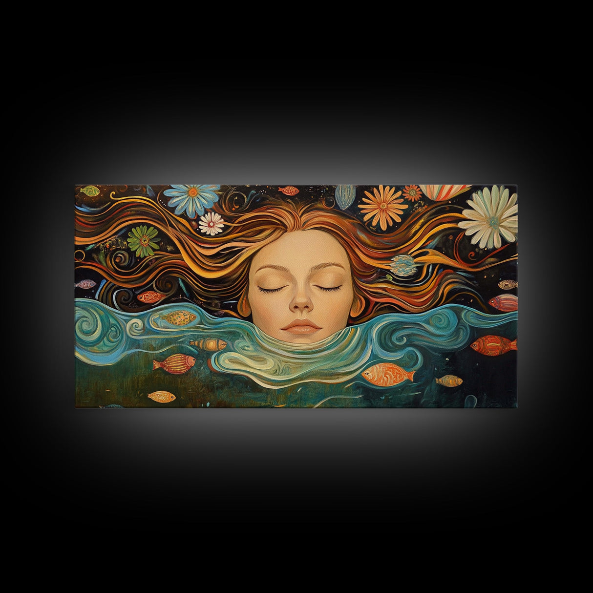 Surreal Dreamscape Framed Canvas Print Whimsical Art Featuring Floral Fantasy Unique Gift Idea Bedroom Wall Art Boho Inspired Artwork