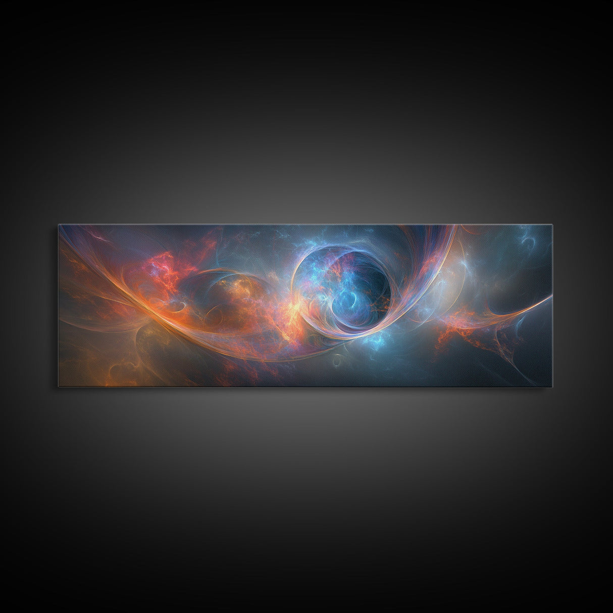 Vibrant Abstract Space Framed Canvas Print Painting Prints Modern Minimalist Wall Art Living Room Horizontal Decor