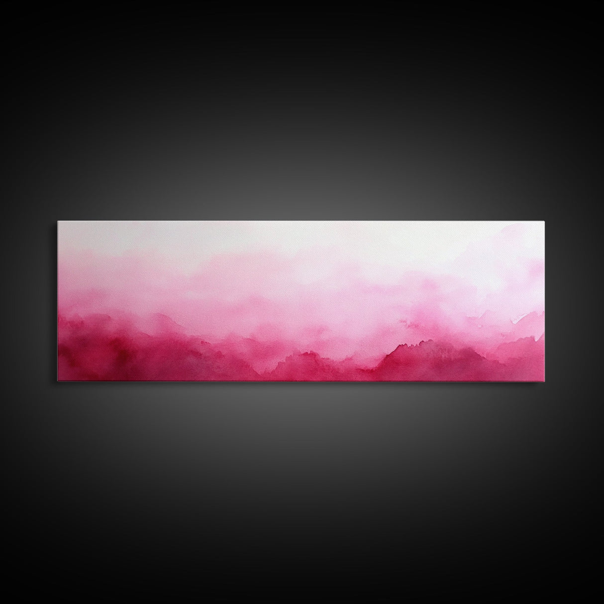 Soft Gradient Canvas Print Horizontal Light Pink Wall Art Minimalist Boho Bedroom Rustic Farmhouse Decor Above Bed Pastel Design