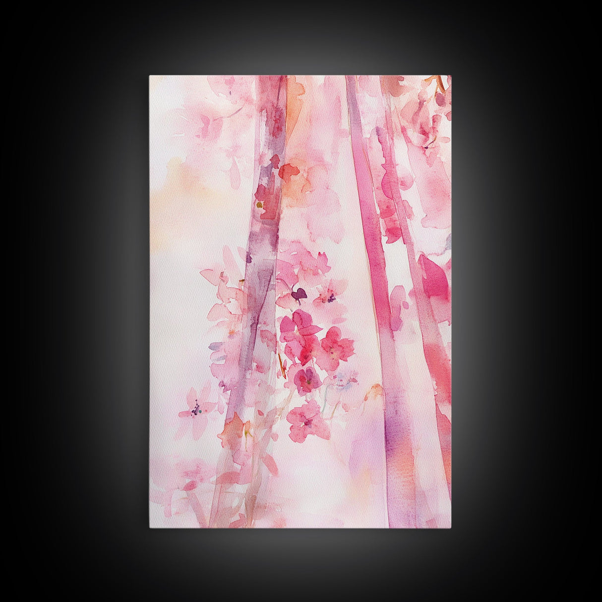 Pink Petals Canvas Print Abstract Floral Art Light Pink Dorm Wall Art Whimsical Art Minimalist Rustic Farmhouse Bedroom Decor Gift